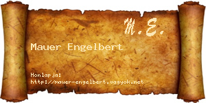 Mauer Engelbert névjegykártya